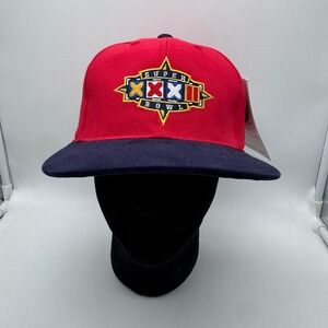 Vintage Sports Specialties Super Bowl XXXII Red‎ Navy Blue Adjustable Snapback